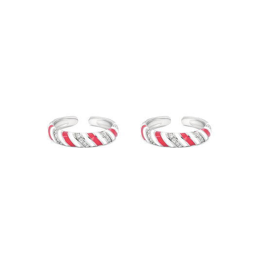 Candy Swirl Silver Toe Ring