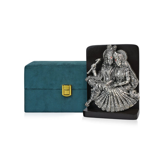 999 Silver Radha Krishna Decorative Idol