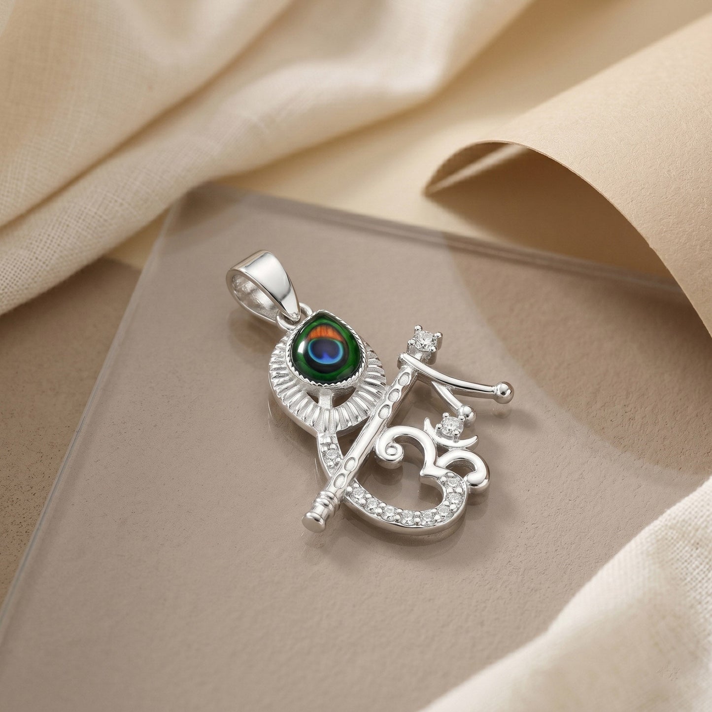 Krishna Om Flute Pendant