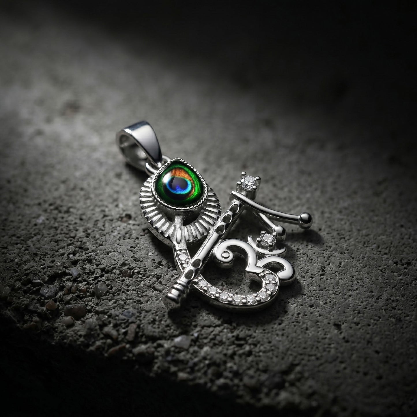 Krishna Om Flute Pendant