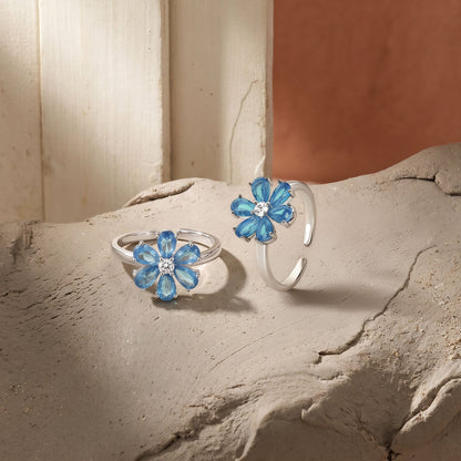 Petaline Silver Toe Ring