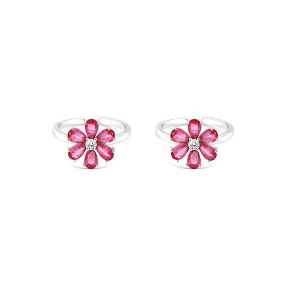 Petaline Silver Toe Ring