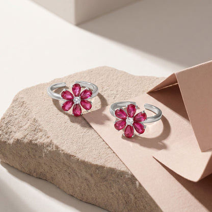 Petaline Silver Toe Ring