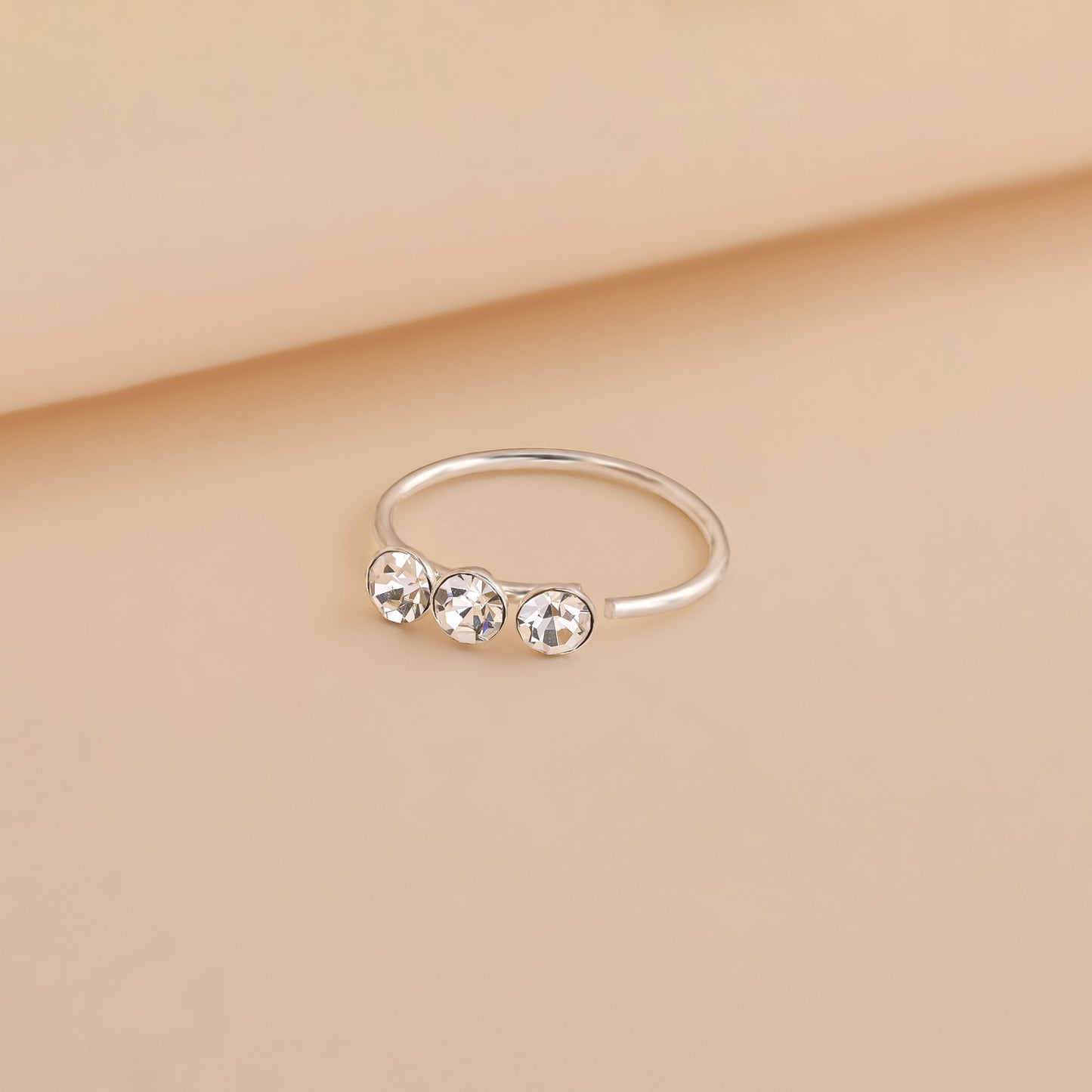 Triple Stone Nose Ring