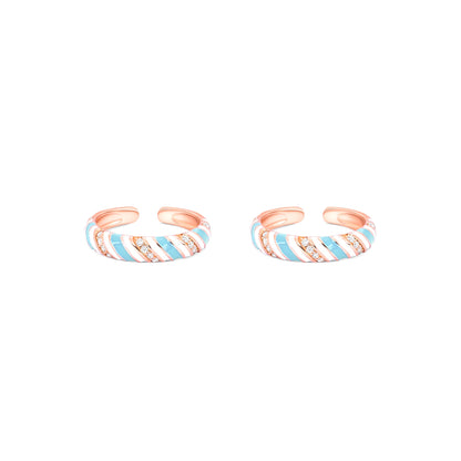 Candy Swirl Silver Toe Ring