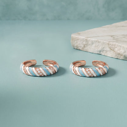Candy Swirl Silver Toe Ring
