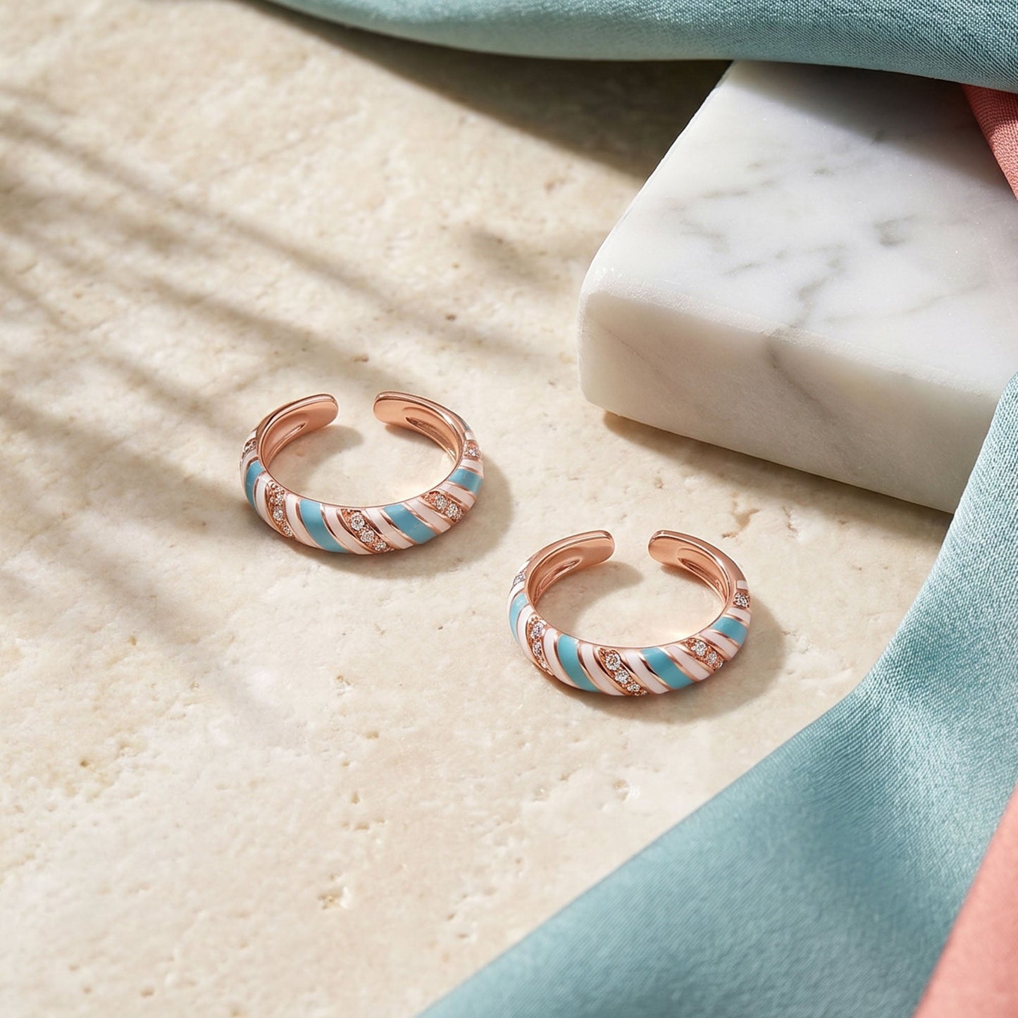 Candy Swirl Silver Toe Ring