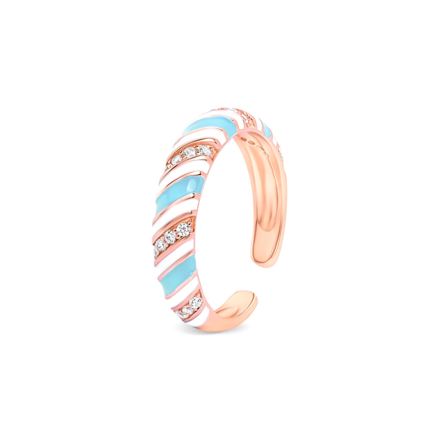 Candy Swirl Silver Toe Ring