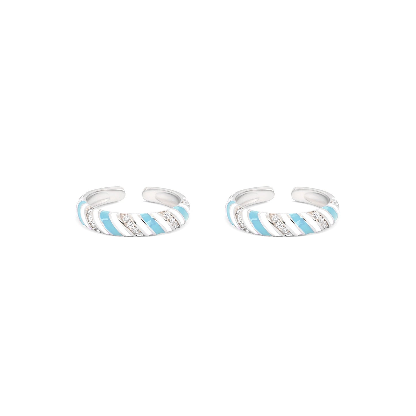 Candy Swirl Silver Toe Ring