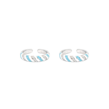Candy Swirl Silver Toe Ring