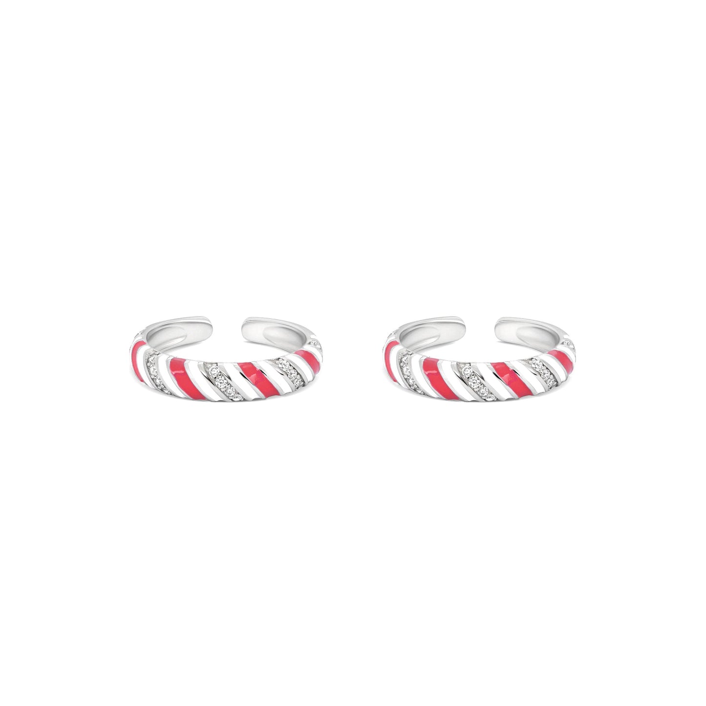 Candy Swirl Silver Toe Ring