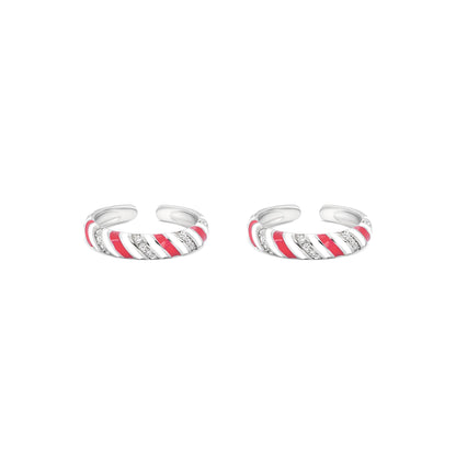 Candy Swirl Silver Toe Ring