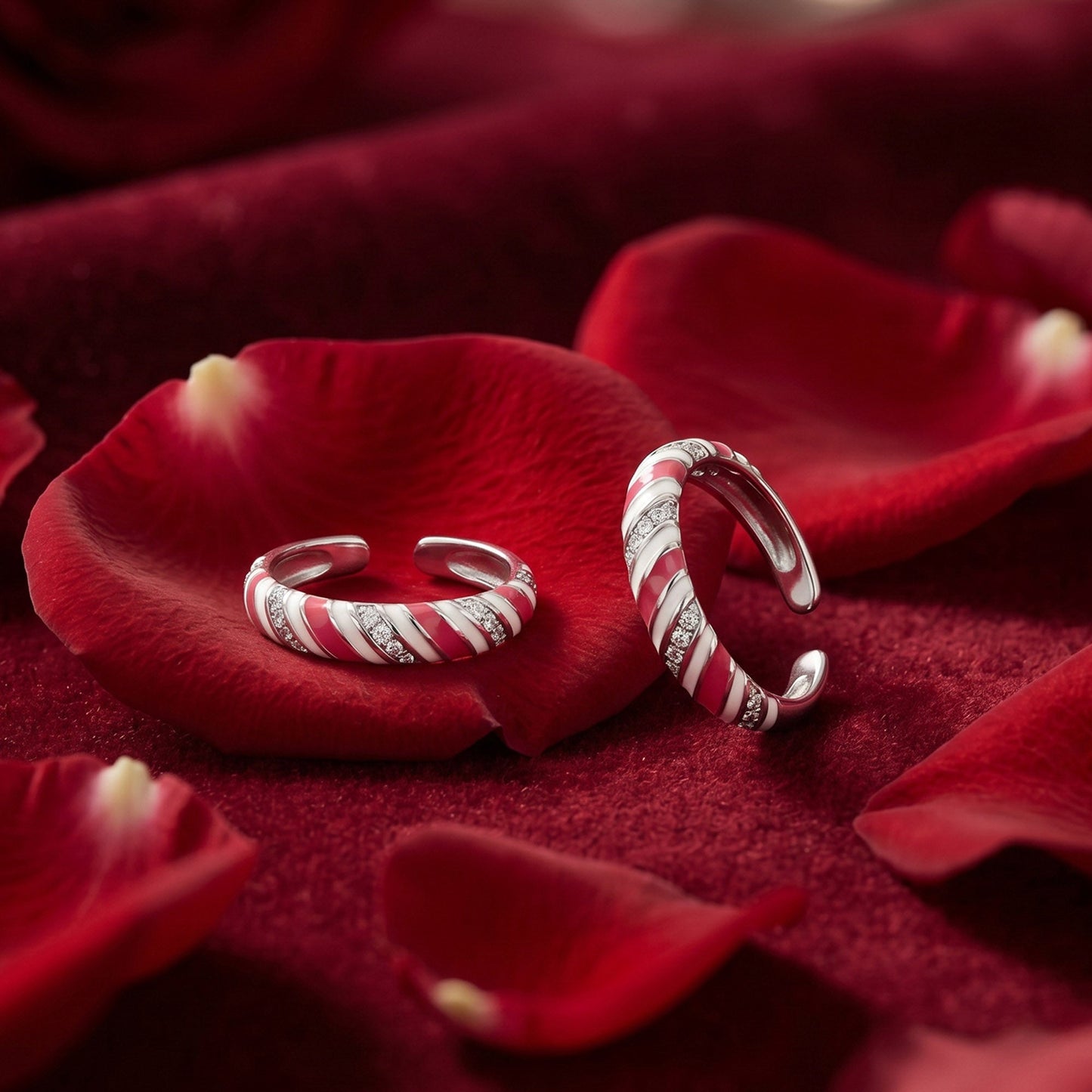 Candy Swirl Silver Toe Ring