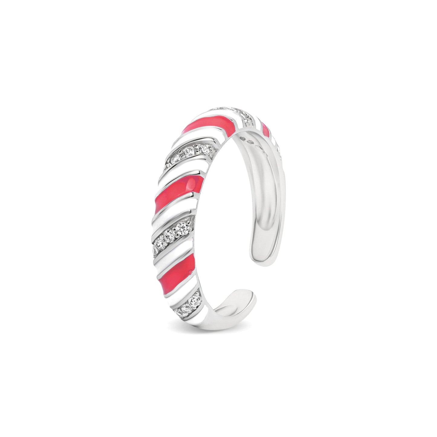 Candy Swirl Silver Toe Ring