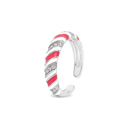 Candy Swirl Silver Toe Ring