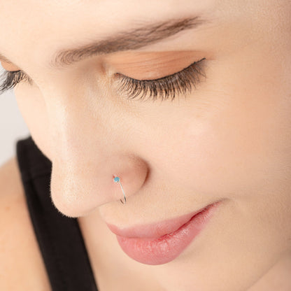 Turquoise Stone Nose Ring