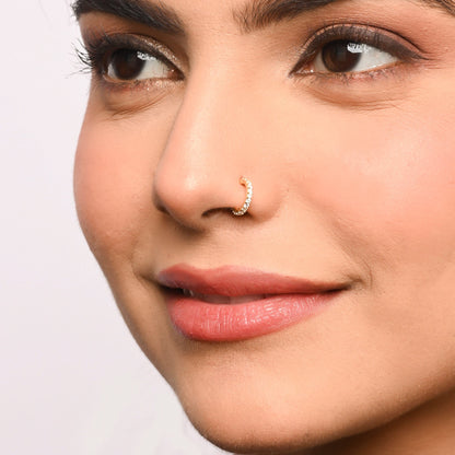 Pavé Huggie Septum Nose Ring