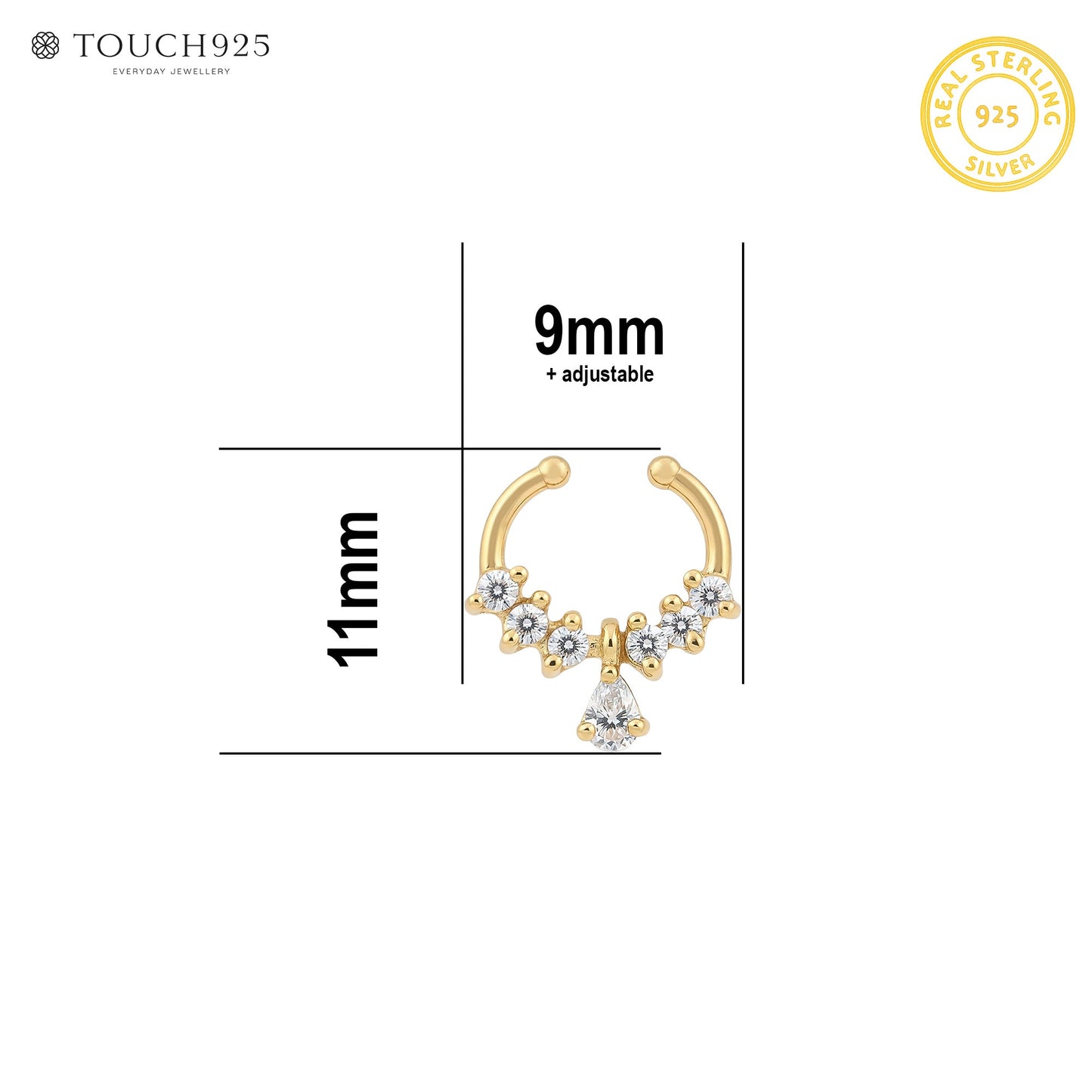 Teardrop Charm Septum Nose Ring
