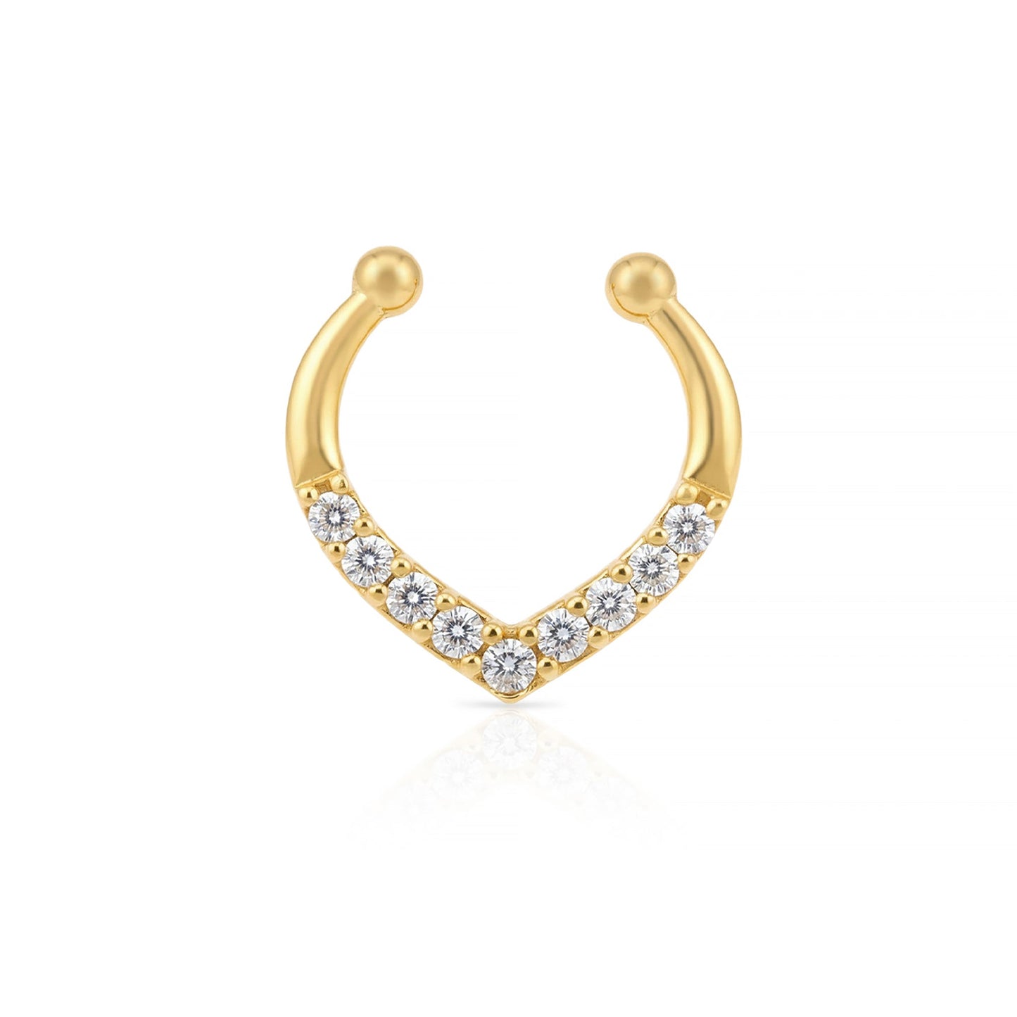 Chevron CZ Septum Nose Ring
