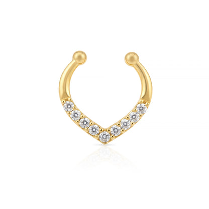 Chevron CZ Septum Nose Ring