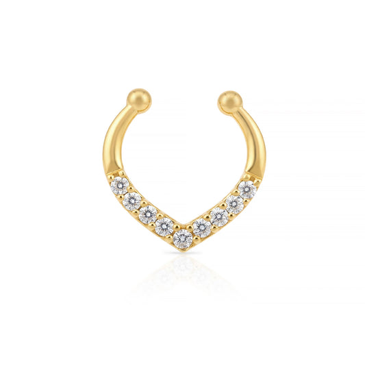 Chevron CZ Septum Nose Ring