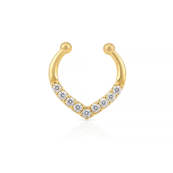Chevron CZ Septum Nose Ring