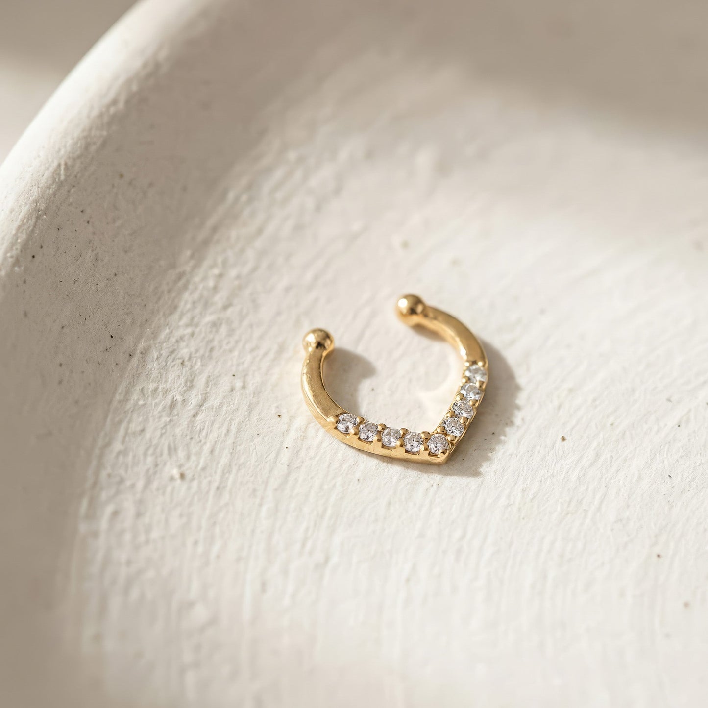 Chevron CZ Septum Nose Ring