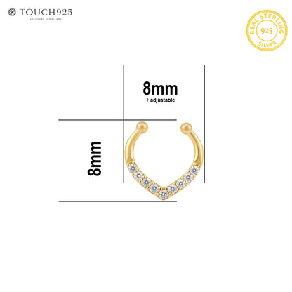 Chevron CZ Septum Nose Ring
