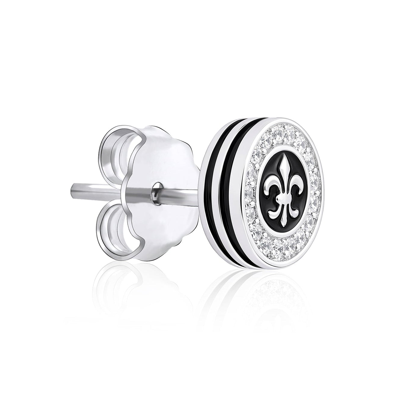 Pavé Flower Silver Studs
