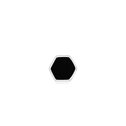 Midnight Hexagon Studs