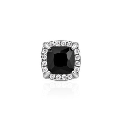 Black Onyx Halo Stud