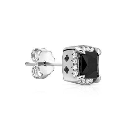 Black Onyx Halo Stud