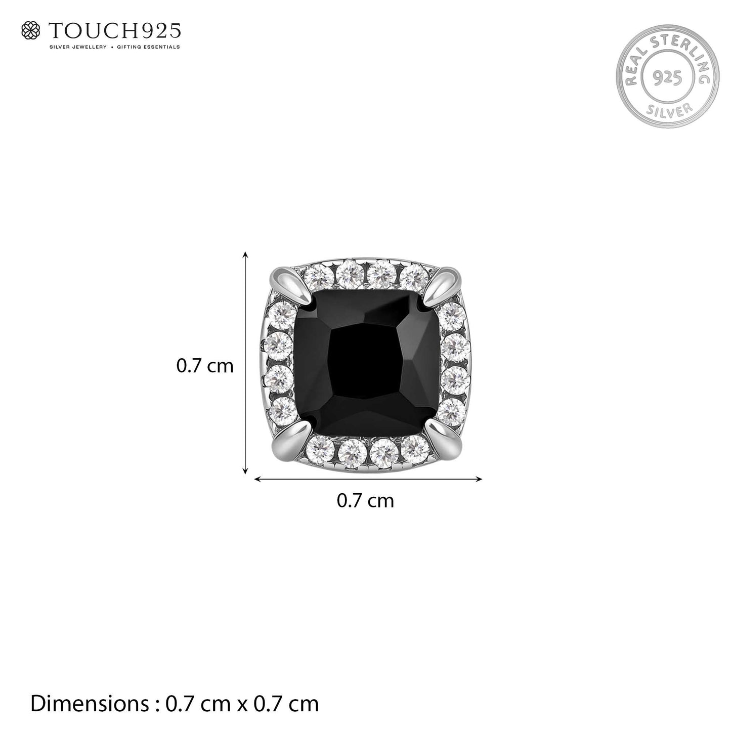 Black Onyx Halo Stud