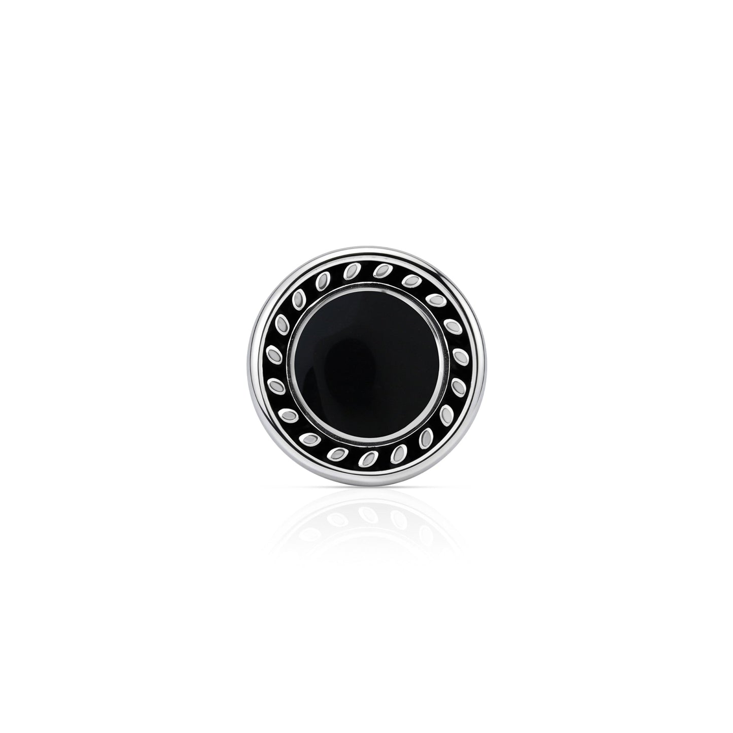 Circular Onyx Enamel Stud
