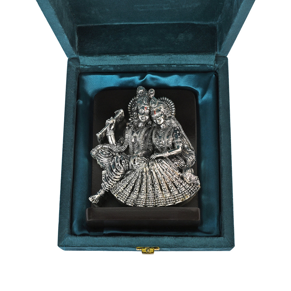 999 Silver Radha Krishna Decorative Idol