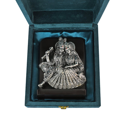 999 Silver Radha Krishna Decorative Idol