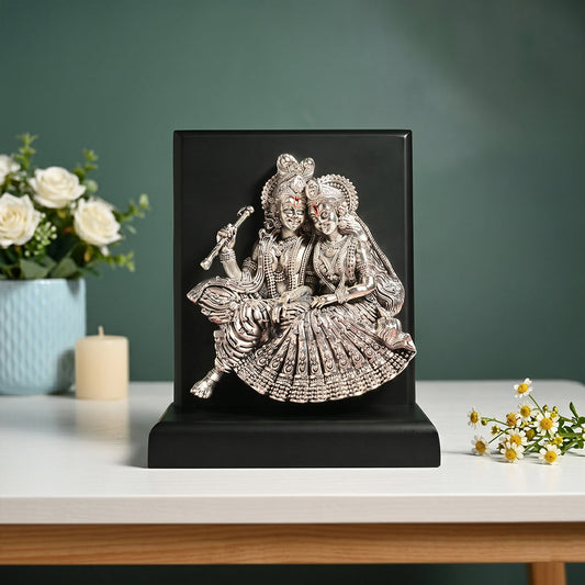999 Silver Radha Krishna Decorative Idol