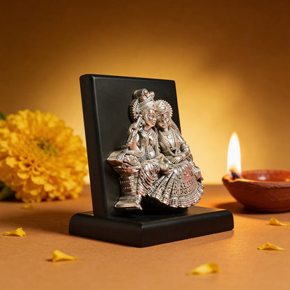 999 Silver Radha Krishna Decorative Idol