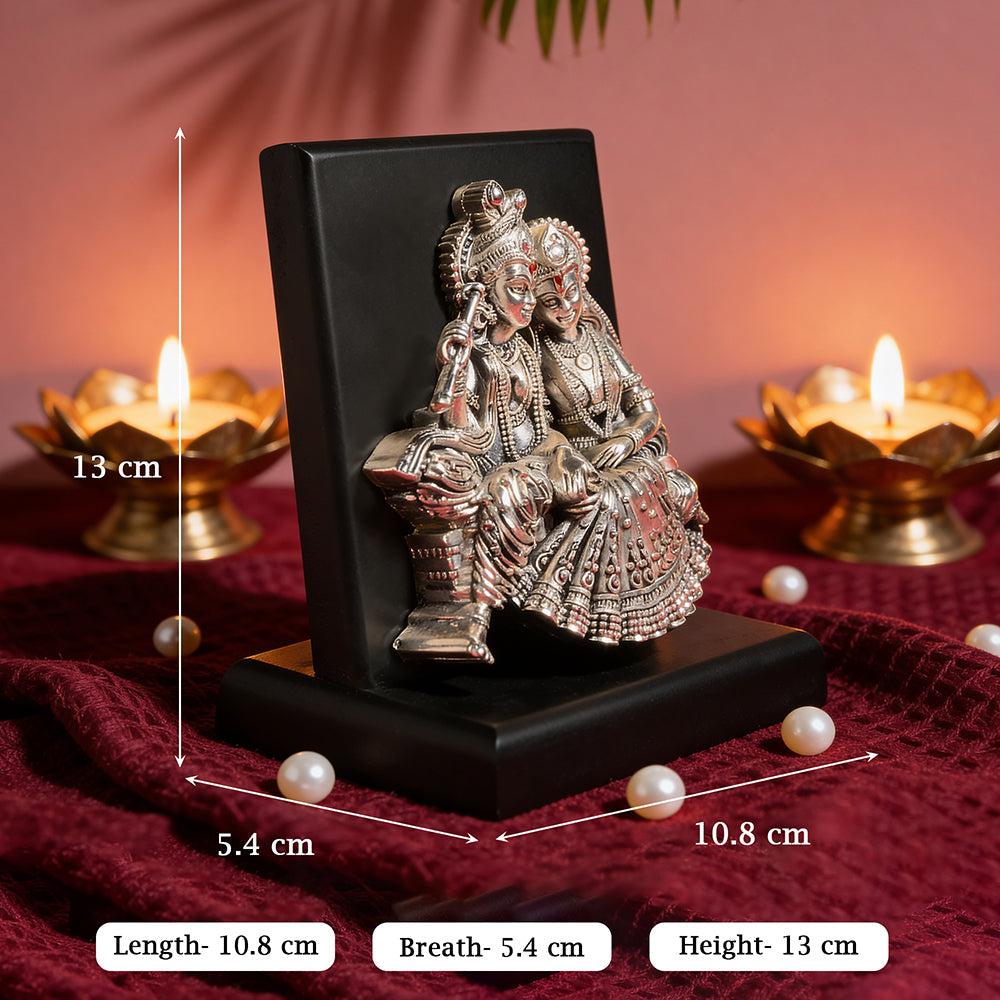 999 Silver Radha Krishna Decorative Idol