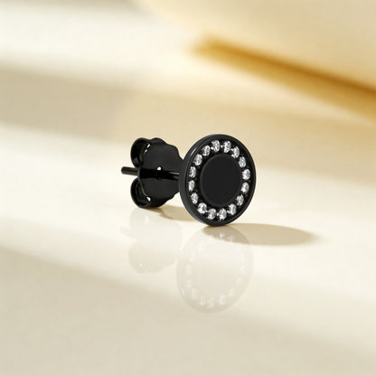 Black Halo Circular Stud