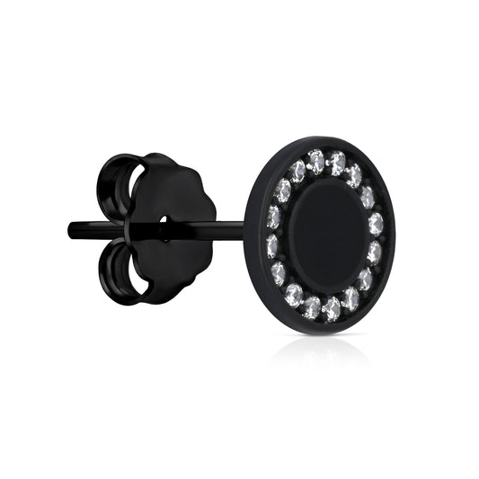 Black Halo Circular Stud