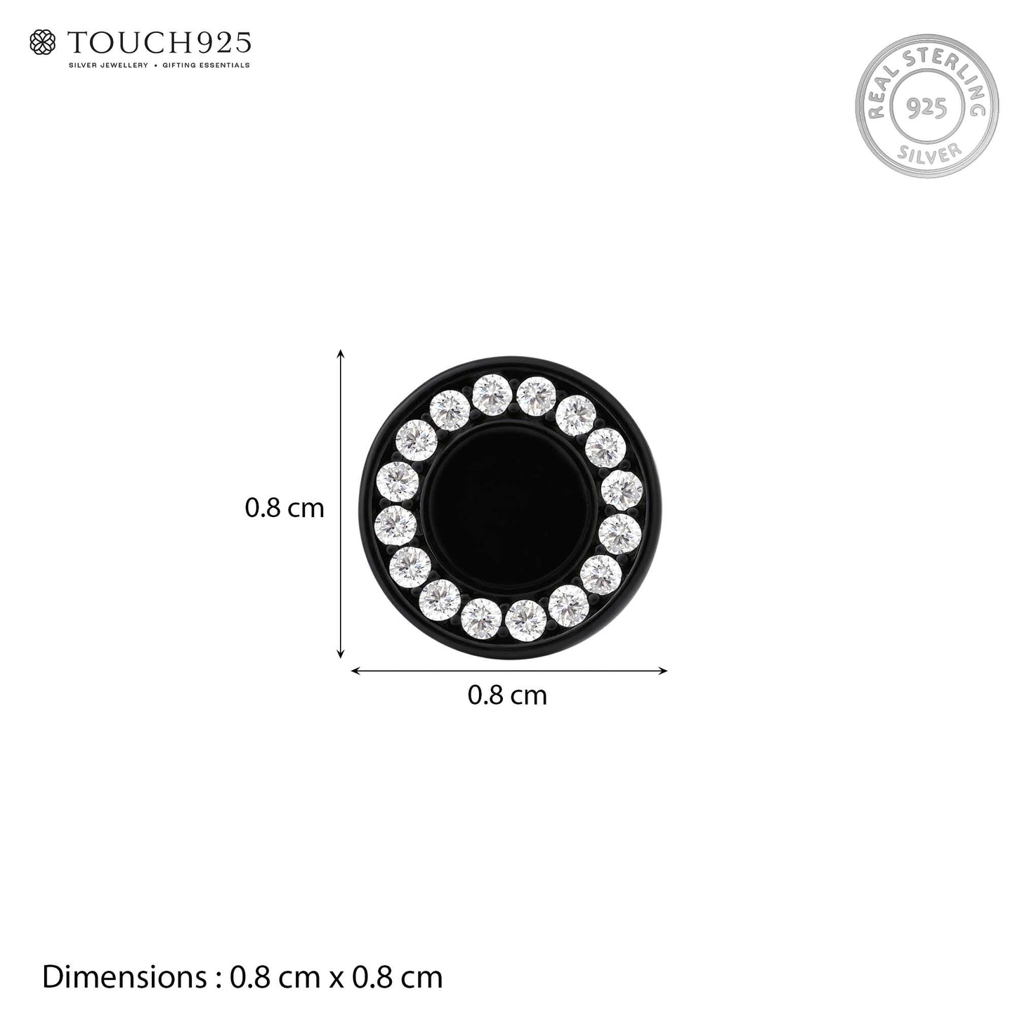 Black Halo Circular Stud