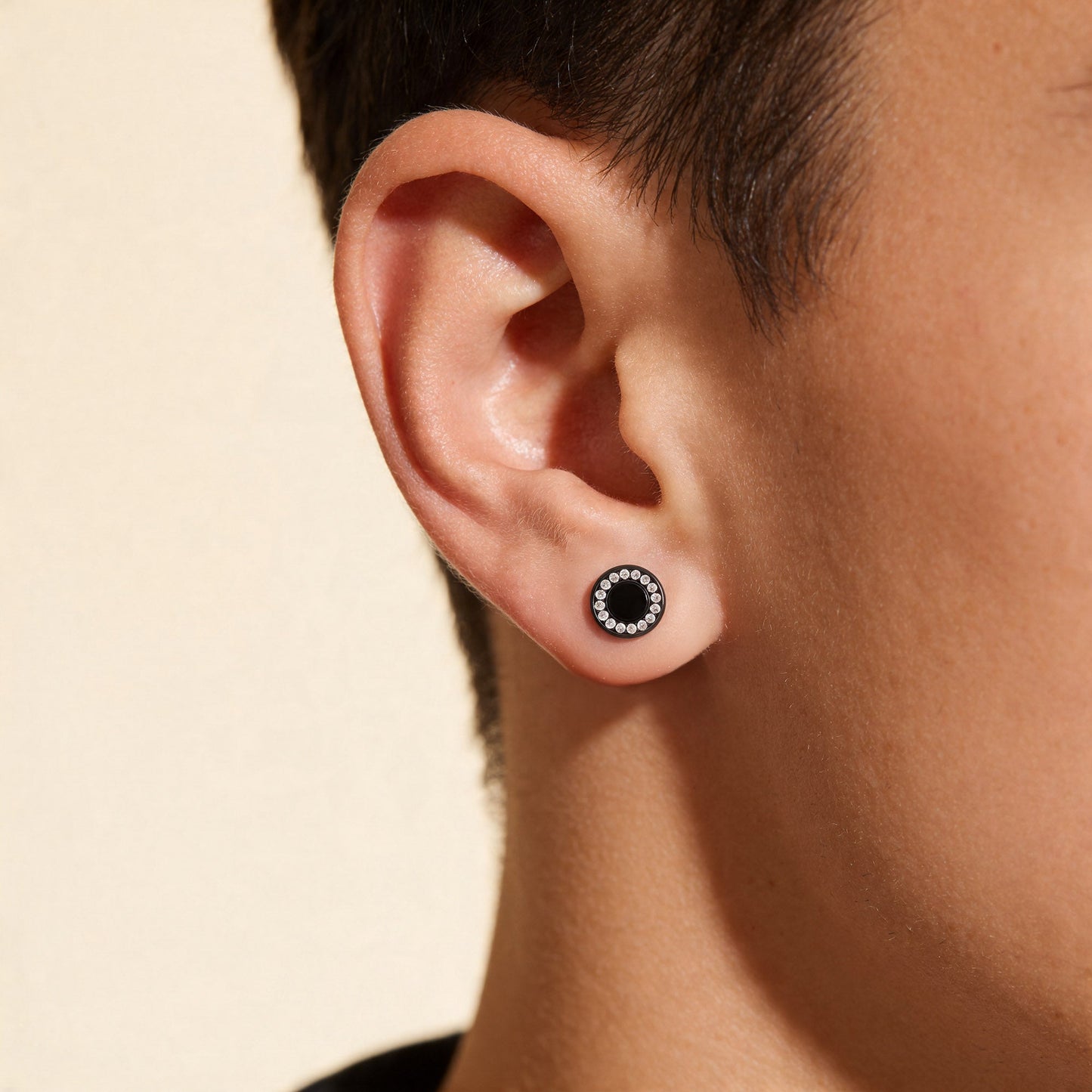 Black Halo Circular Stud