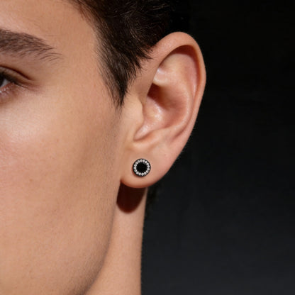 Black Halo Circular Stud