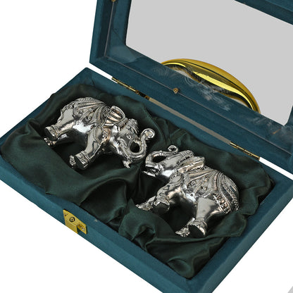 999 Silver Elephant Pair Gift Box