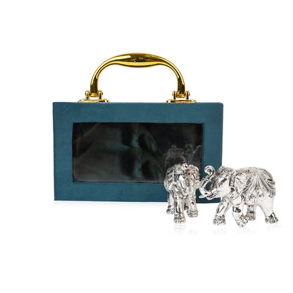 999 Silver Elephant Pair Gift Box