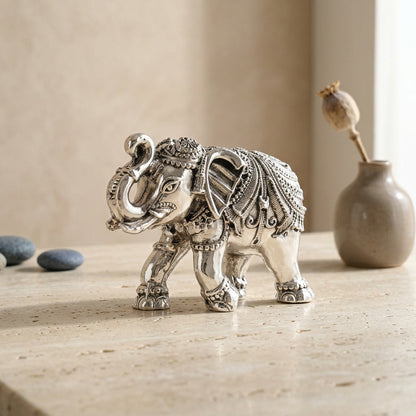999 Silver Elephant Pair Gift Box