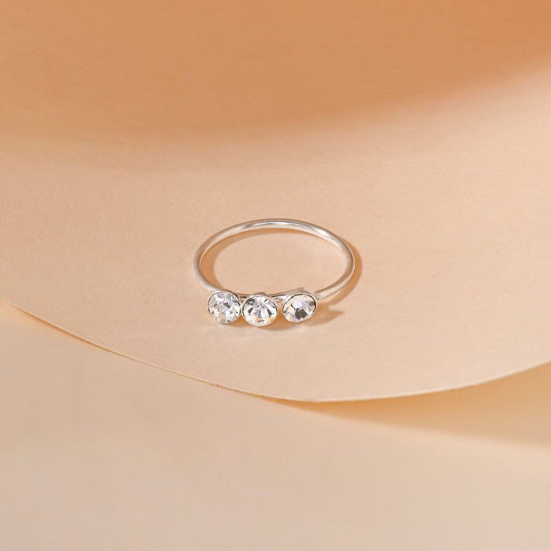 Triple Stone Nose Ring