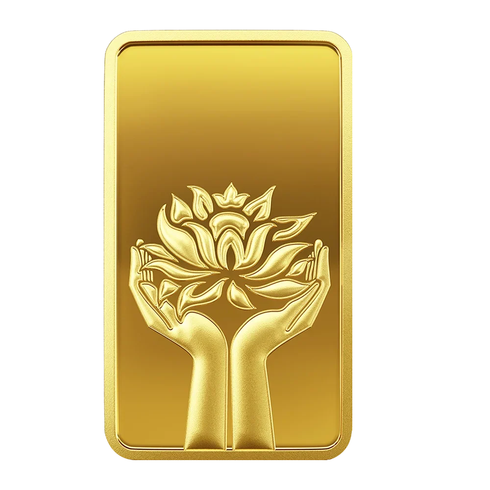 24K (999.9+) Purest 1 gm Lotus Gold Bar